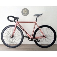 TSUNAMI SNM-100 Fixed Gear Bicycle | Rose Gold Premium Drop Bar Fixie Bike