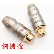 1 PAIR  Copper Gold Plated RCA Female Plug Lotus Female Welding Plug AV Audio & Video Extension RCA 