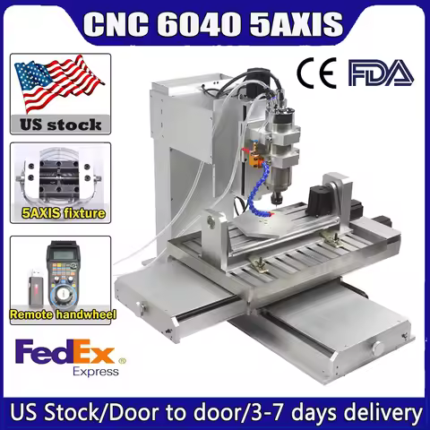 US Stock 5-Axis CNC Router machine CNC 6040 2.2KW CNC milling carving engraving machine CNC factory 