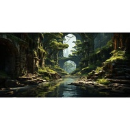 Fish Tank Background Sticker Aquarium Wallpaper HD Custom Wallpaper 3D Landscape Decoration Cave