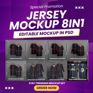 TRENDING MOCKUP 8 in 1 Standing Hangar Jersey mockup in PSD files,Tshirt Mockup,sublimation Mockup