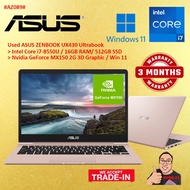 #AZ089 USED ASUS ZENBOOK UX430 Performance Ultrabook intel i7-8550U 16GB 512GB SSD Nvidia MX150 2G G