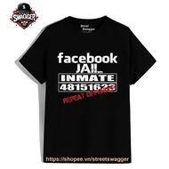Unisex Face Book Jail Inmate Repeat Offender Gag T-Shirt