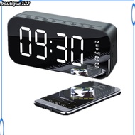 BOU A18 Portable Wireless Speaker Clock Stereo Speaker With LED Screen FM Radio Dual Alarm Clock For Indoor Outdoor