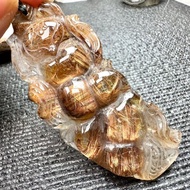 絕美 咖啡鈦 母礦 九尾狐 雕刻件 吊墜 配繩