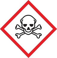 Accuform LZH626PS2 GHS Pictogram Label, SKULL & CROSSBONES", Adhesive Coated Paper, 4" Length x 4" W