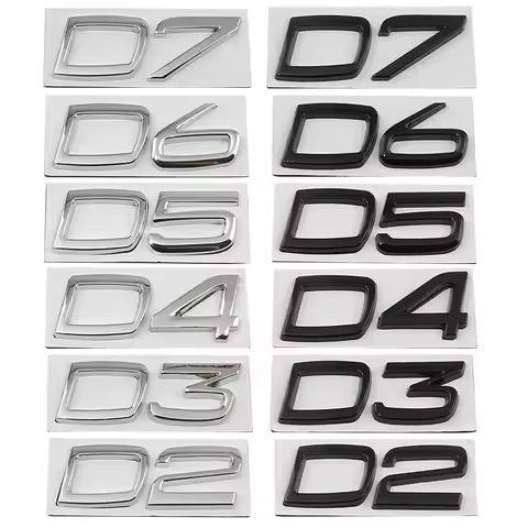 Car Metal D2 D3 D4 D5 D6 D7 Letters Logo Trunk Emblem Badge Sticker For Volvo S40 S60 V40 V50 XC40 X