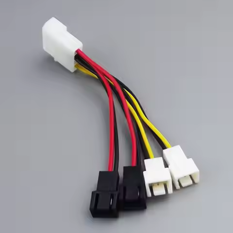 4-Pin Molex to 3-Pin Fan Power Cable Adapter Connector 12v*2 / 5v*2 Computer Cooling Fan Cables For 