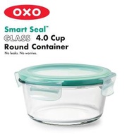 OXO - 4杯/900ml 圓形耐熱玻璃食物盒 保鮮盒 便當盒 密封盒 飯盒