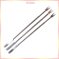 Yoo 3 Pcs Silver Seafood Forks Tools Household Stainless Steel Lobster Forks Crab Nut Forks Walnut N
