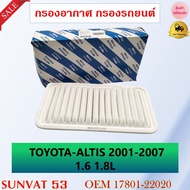 กรองอากาศ TOYOTA-ALTIS 2001-2007 1.6 1.8L รหัส 17801-22020