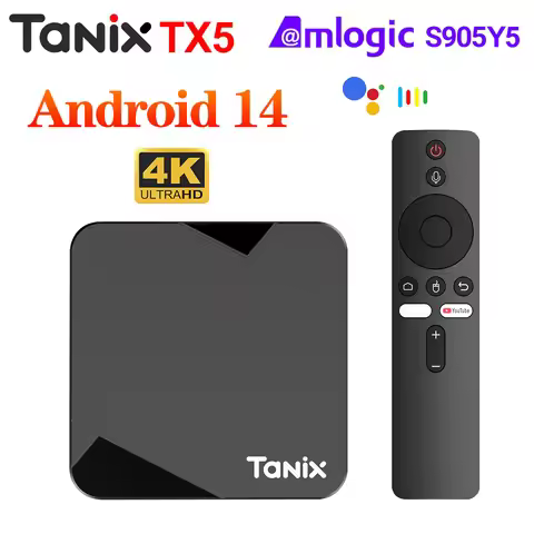 New Tanix TX5 Smart TV Box Android 14 Amlogic S905Y5 2G 16G 4G 32G 64G Support 4K Dual Wifi Media Pl