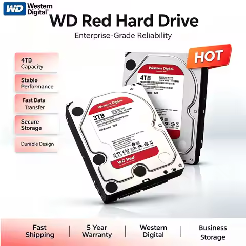 WD Red NAS Hard Drive 3.5 Inch 1TB 2TB 4TB 6TB Internal SSD 5400RPM SATA 6Gb/s 64MB Cache Hard Disk