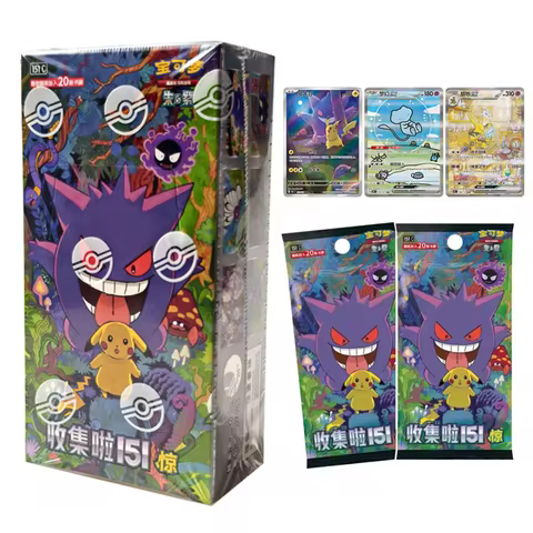 Original Pokemon Trading Card PTCG Gengar & Pikachu Art Collect 'em All! 151 - Surge Chinese1 box = 