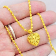 AT-🌞【Fashion】Alluvial Gold Necklace Women's Gold-Plated Necklace No Color Fading Gold-Plated Pendant Sand Gold Pendant J