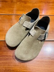 EU38 narrow fit Birkenstock London, Suede leather Taupe