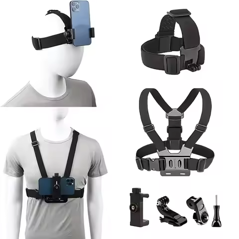 6pcs set Accessories Bundle Kit Head Strap Mount/Chest Harness/Phone Holder For GoPro Hero 13 12 11 