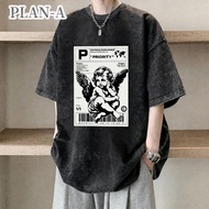 COD Easter Sunday / Church Outfit  Men's Easter Angel Tie-Dye Print Short-Sleeve Crew Neck Loose Str