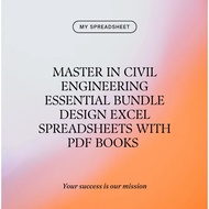 Master in Civil Engineering essential bundle design excel spreadsheets with pdf books