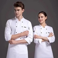 Size 4XL ️Men's chef uniform shirt - White long sleeve shirt