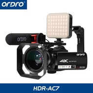 ORDRO HDR-AC7 4K 24MP Camcorder Optical Zoom Video Camera 1080P 60fps 3.1 IPS Touch Screen HD live