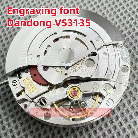 Dandong factory VSF 3135 automatic mechanical movement blue balance wheel watch movement VS 3135 cle