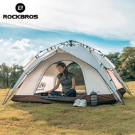 ROCKBROS Automatic Camping Tent Waterproof Wind Resistance Family Park Camping Tent Easy Set Up Thickened Silver Coating UPF50+ Overnight Equipment For 2-3 People