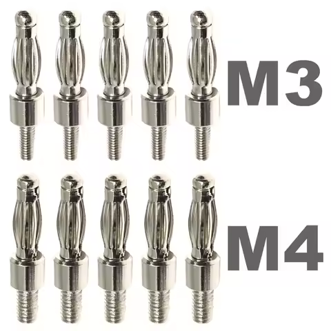 20/40Pcs 4mm Banana Plug Connector Adaptor 3mm / 4mm Lantern Shape Type Banana Plugs with M3/M4 Scre