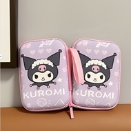[Ready Stock]Cute Kuromi Earphone Carry Case, for Smartphone Earphone, Wireless Headset, USB Cable, SD Cards Storage Bags and More