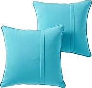 South Pine Porch 20" Square Outdoor Reversible Sunbrella Throw Pillow (2-Pack), Aruba 2 Count