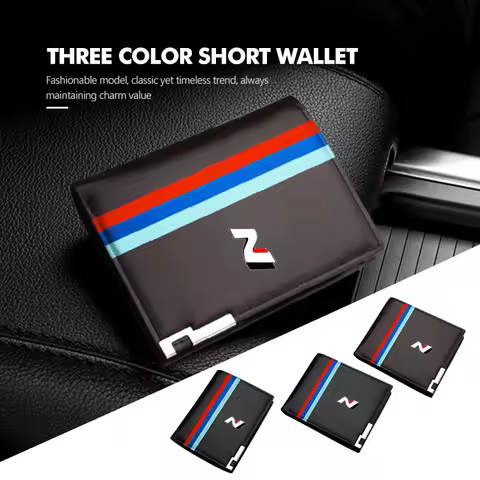 Men Car Wallet Card Holder Leather Money Bag Business Purse For Hyundai N Line Tuscon NX4 I20 I30 I1