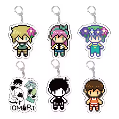 Diy Omori Pixel Game Acrylic Keychain Cute Cartoons Fan Gift Phone Accessories Campus Backpack Penda