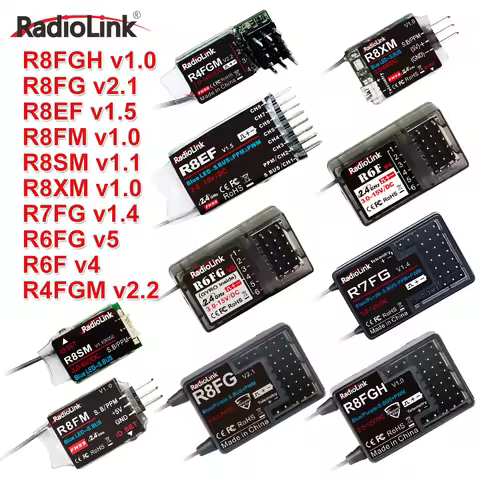 RadioLink RC Receiver R8FGH R8FG R8EF R8FM R8SM R8XM R7FG R6FG R6F R4FGM 2.4G Receiver RC8X/T8FB/T8S
