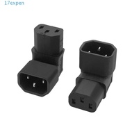 EXPEN Power Adapter C14 Male AC 10A 3Pin Corner Plug Conversion Socket Down UP C14 Male To C13 Femal