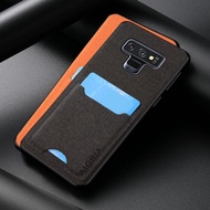 Case for Samsung Galaxy Note 9 funda simple solid color textile Leather phone cover for Galaxy note 9 case coque