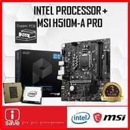 MSI H510M-A PRO H510 LGA1200 MOTHERBOARD + Intel 10TH GEN PENTIUM / CORE I3 / I5 / I7 / I9 CPU COMBO