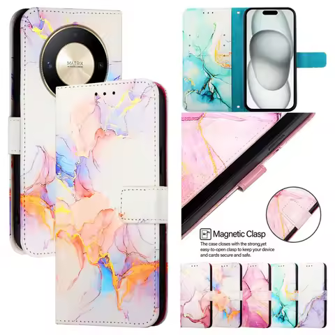 For Honor X9b X9a Magnetic Leather Fundas for Honor X8b X8a X7b X7a X6s X6 5G X9A X9B X8B Fashion Ma