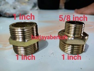 Dobel nepel 1 x 3/4 double nipple 1 x 5/8 dan 1 x 1/2 dobel nepel kuningan 1inch x 1inch