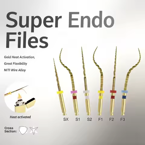 Dental Rotary Files Endodontic Dental Endodontic Files SX-F3 Heat-Activated Root Canal Files 6Pcs Go