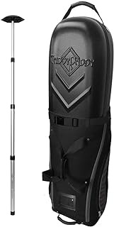 CaddyDaddy Enforcer Golf Travel Bag Cover with Hard Case Top - Heavy Duty, Wheeled Golf Bag Travel Cover with Large Pockets…