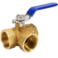 3 Way Ball Valve PN70/1000WOG Brass 1/4" 3/8" 1/2" 3/4" 1" BSP Thread ,T/L Type Heavy Duty Water Hos