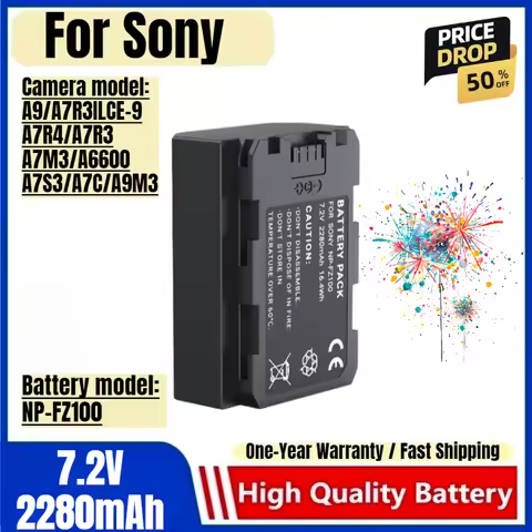 For Sony NP-FZ100 Digital Camera Battery Sony Micro-single A9/A7R3ILCE-9/A7R4/A7R3/A7M3/A6600/A7S3/A