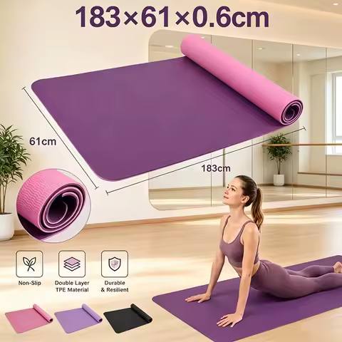 Fitness Yoga Mats Anti-slip Sport 6MM TPE Mat Blanket Exercise Yoga Pilate Gymnastics Mat Equipment 