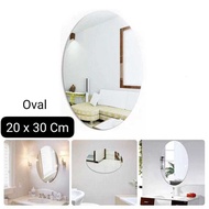 Shatterproof Mirror Sticker Oval Shape Bathroom And Bedroom Glass Mirror