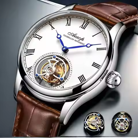 Aesop Real Flying Tourbillon Movement Mechanical Watches Luxury Watch for Men Skeleton Tourbillon Wa