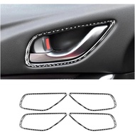 Inner Door Handle Frame Trim Decoration Soft Carbon Fiber Compatible With Mazda 3 Axela 2017 2018 Ac