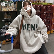 [S - 7xl] Oversized Ment Writing Women'S Hoodie Jacket Size S M L XL 2XL 3XL 4XL 5XL Light Gray Colo
