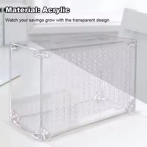5000 Money Saving Challenge Clear Acrylic Money Box Piggy Bank Clear Acrylic Money Box With Counter 