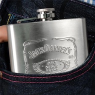 Botol Minum Stainless Steel 200 Ml Berlogo - Botol Minum Whiskey - Botol Minum Kotak - Kaleng Minum