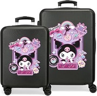 Sanrio Kuromi Wonder Fest Suitcase Set, Black, 55/65 cm, Rigid, 7.54 kg, Side Combination Lock, ABS,